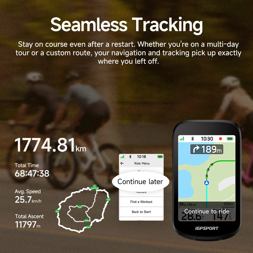 IGPSport Bsc500 Touchscreen GPS Cycling Computer Digital Bike Bell