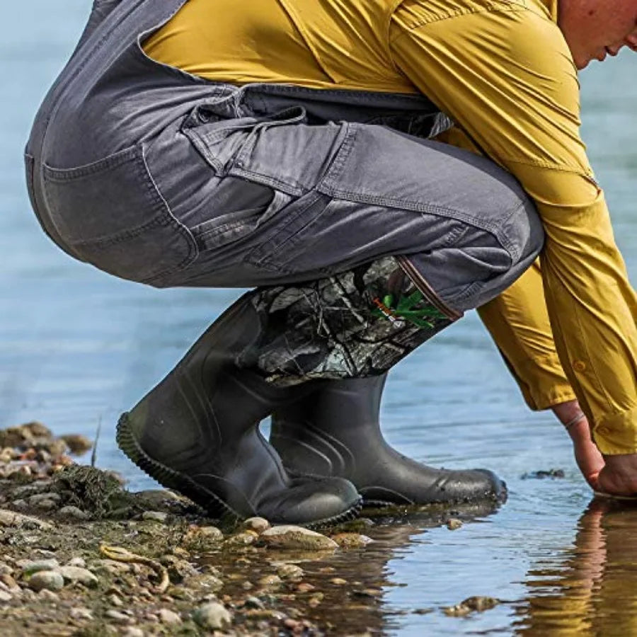 HISEA Mens Waterproof Insulated Rubber Boots For Outdoor Adventures
