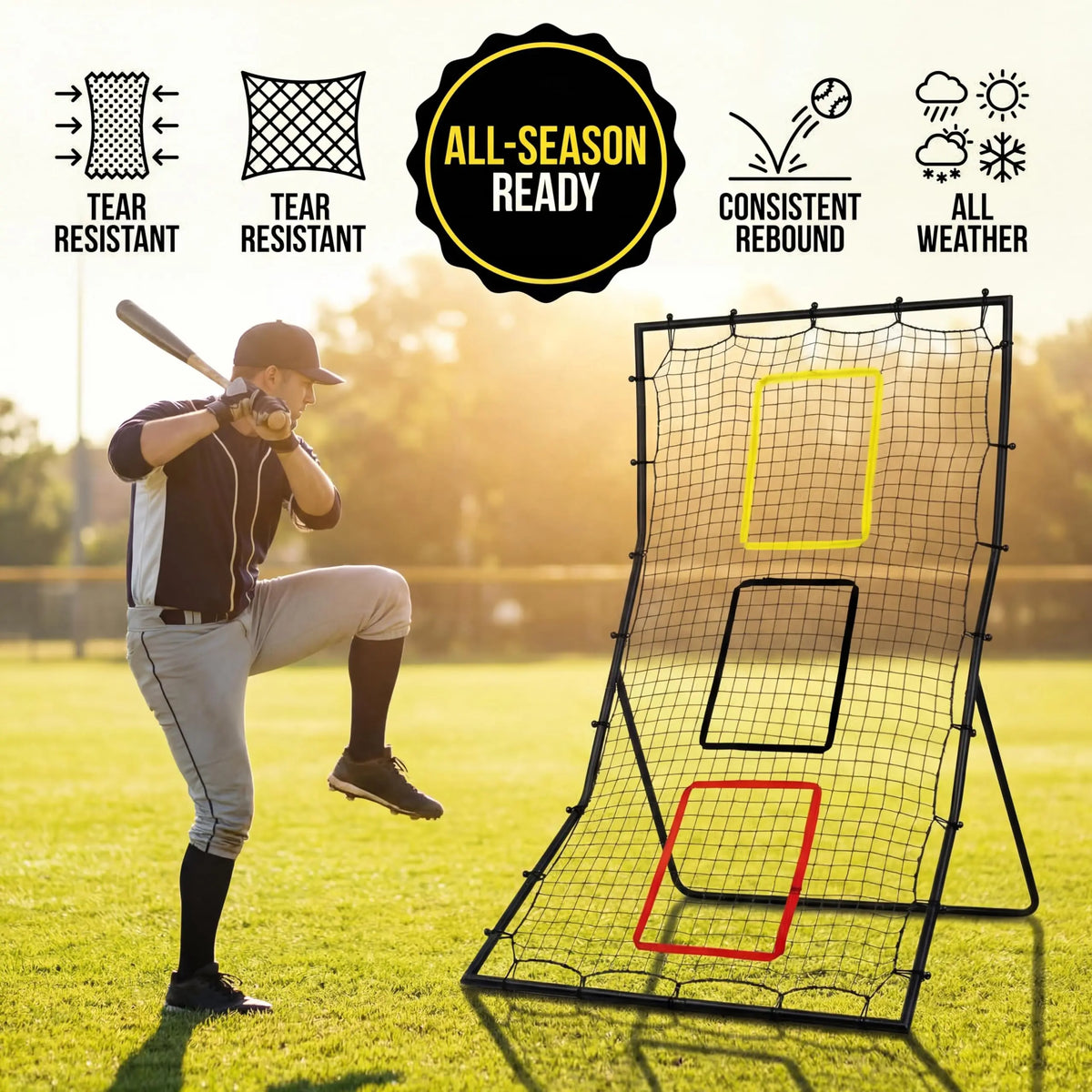Himiss Three Zone Softball Rebounder Net For Pitch Training