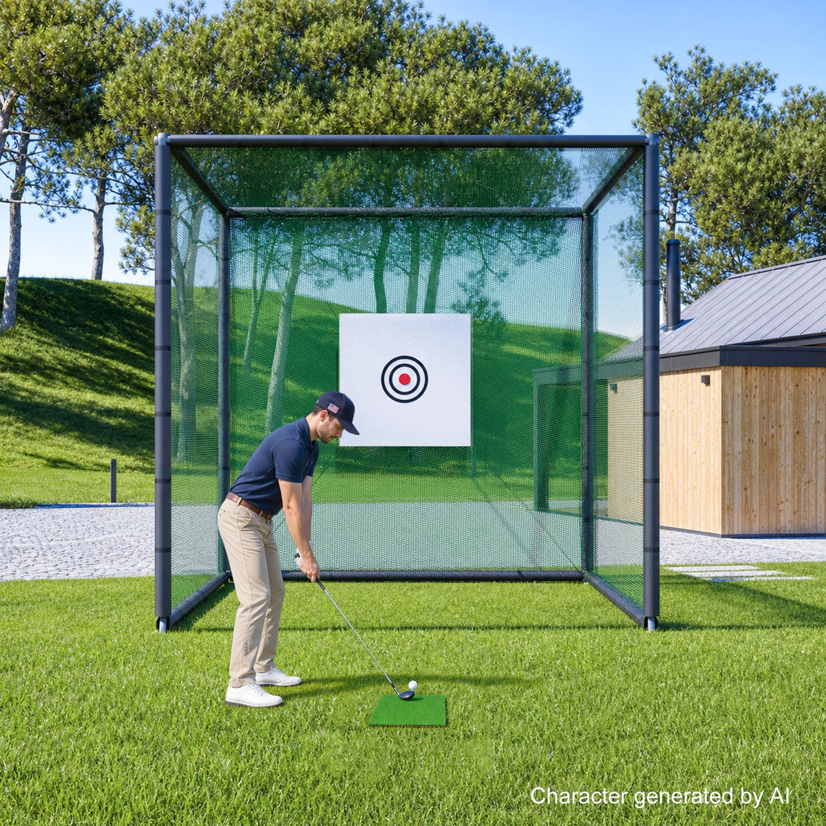 Heavy Duty Metal Frame Golf Practice Net Cage For Training