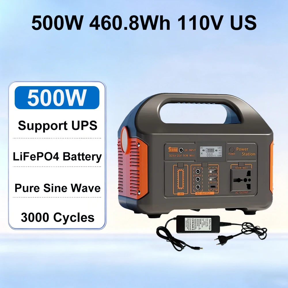 GaiaRay Portable LiFePO4 Power Station for Camping and Emergency Backup