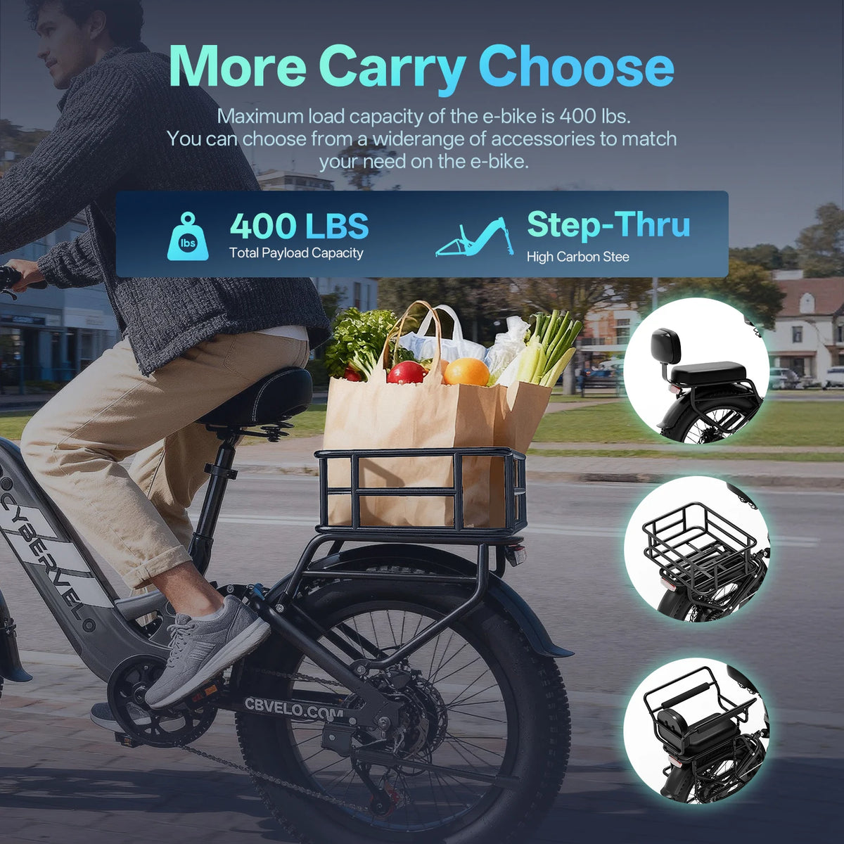 Cybervelo Step Thru Commuter Electric Bike With 1500W Motor
