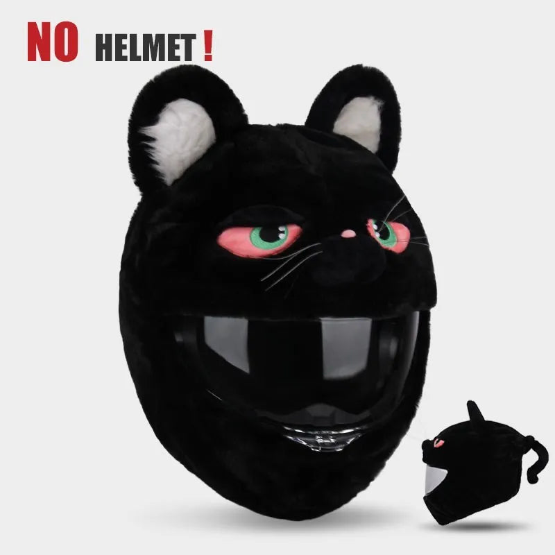 UCHOOSE Cartoon Plush Motorcycle Helmet Cover With Large Flexible Ears