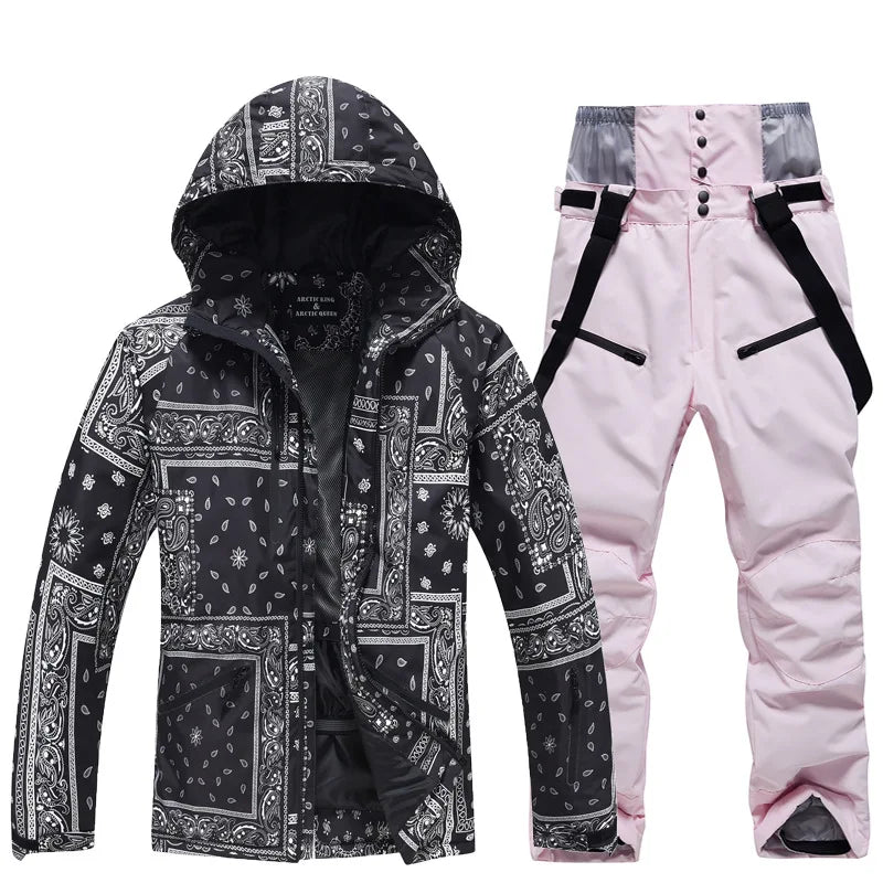 Arctic Queen Waterproof Ski Suit Jacket Pants Snowboard Outdoor Set