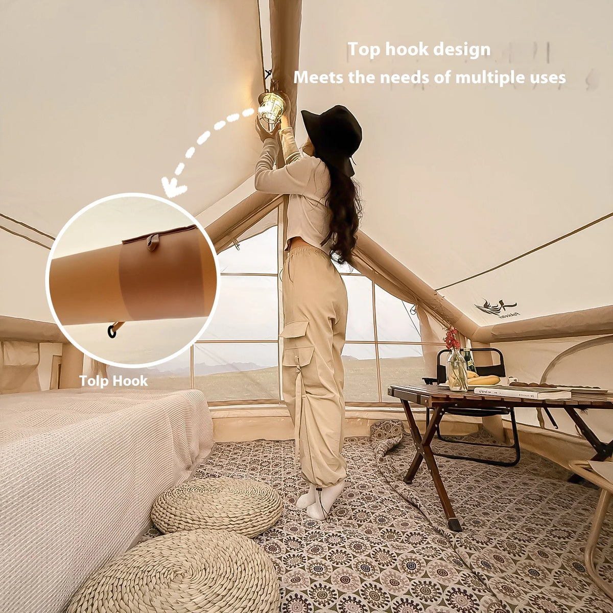 Pakicetus Automatic Inflatable Camping Tent With Integrated Stove Plug