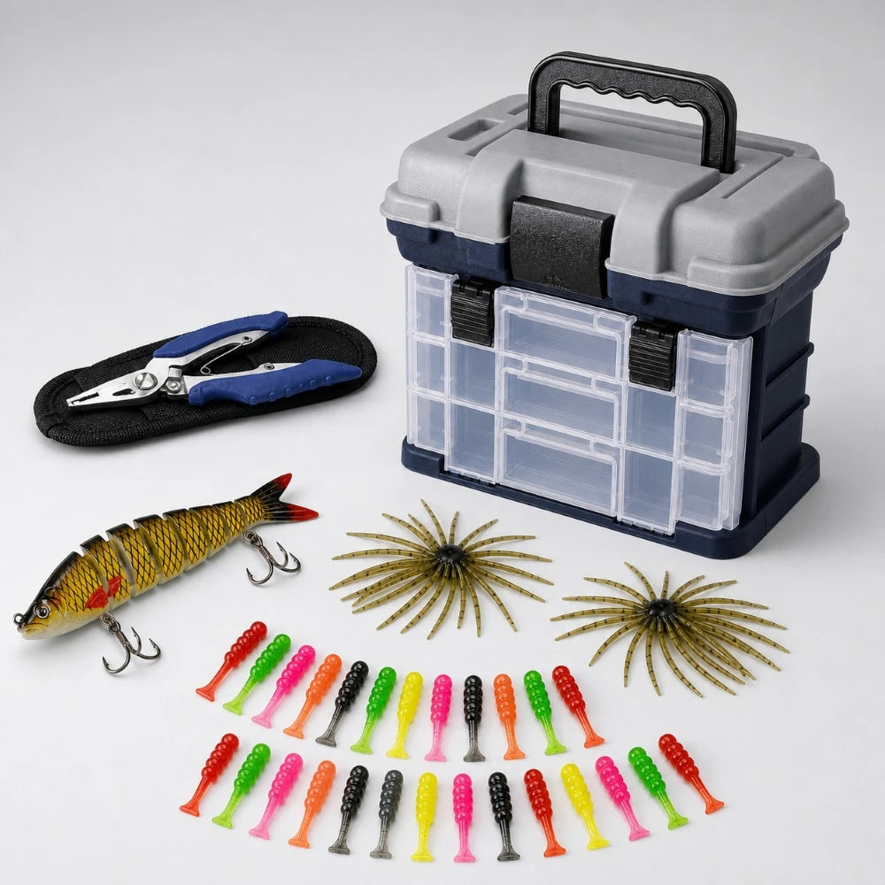 Zoe Multi Functional Fishing Tackle Box Kit With Pliers