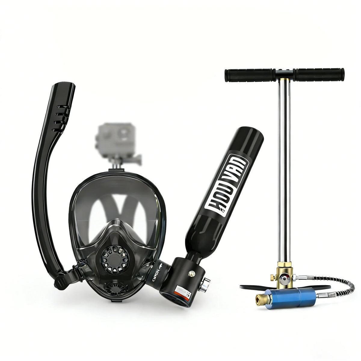 Houvan Portable Scuba Tank With Full Face Snorkel Mask