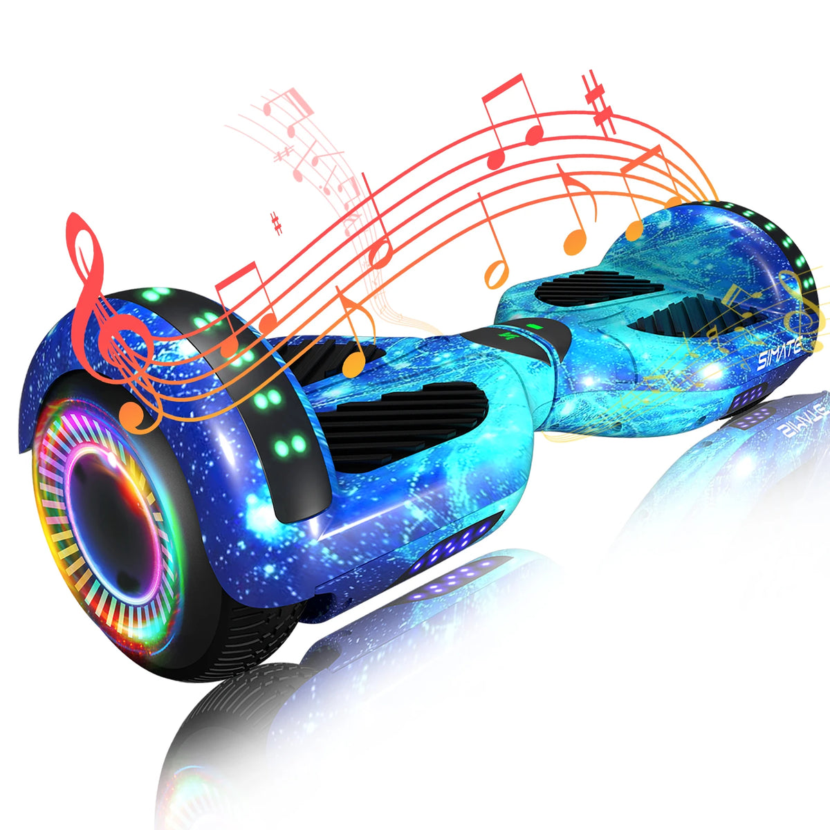 Simate All Terrain Self Balancing Scooter With Bluetooth LED Lights