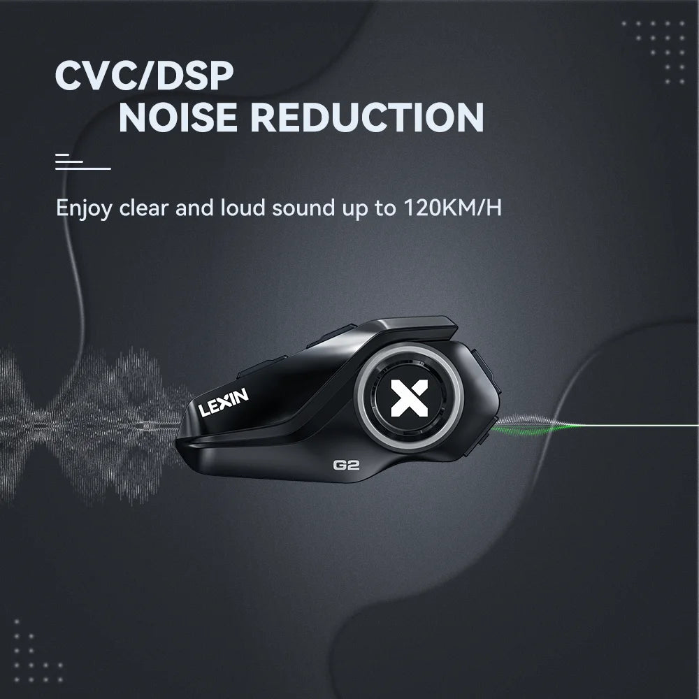 Lexin G2P Bluetooth Motorcycle Intercom Headset With FM Radio