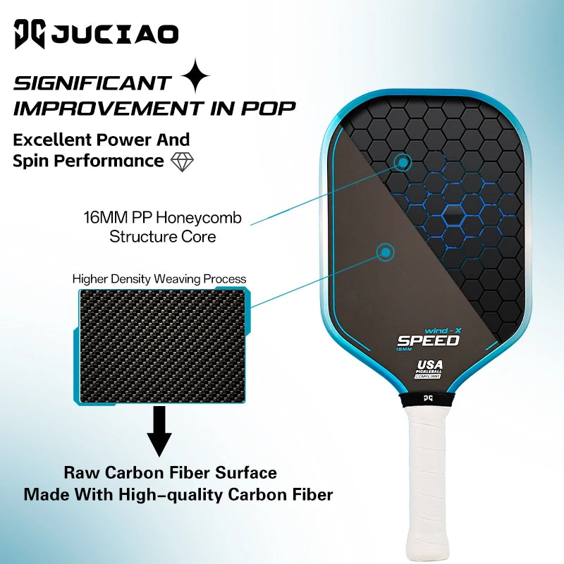 JUCIAO T700 Carbon Fiber Pickleball Paddle For Power And Spin