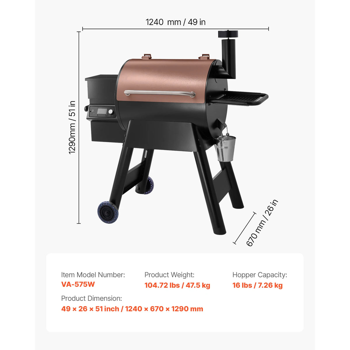 SucceBuy Wood Pellet Grill Smoker With Digital Controller And Probe