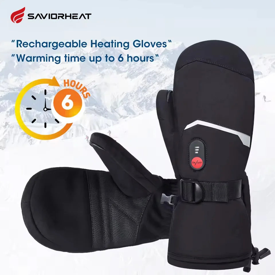 Savior Heat Rechargeable Heated Winter Gloves With Windproof Feature