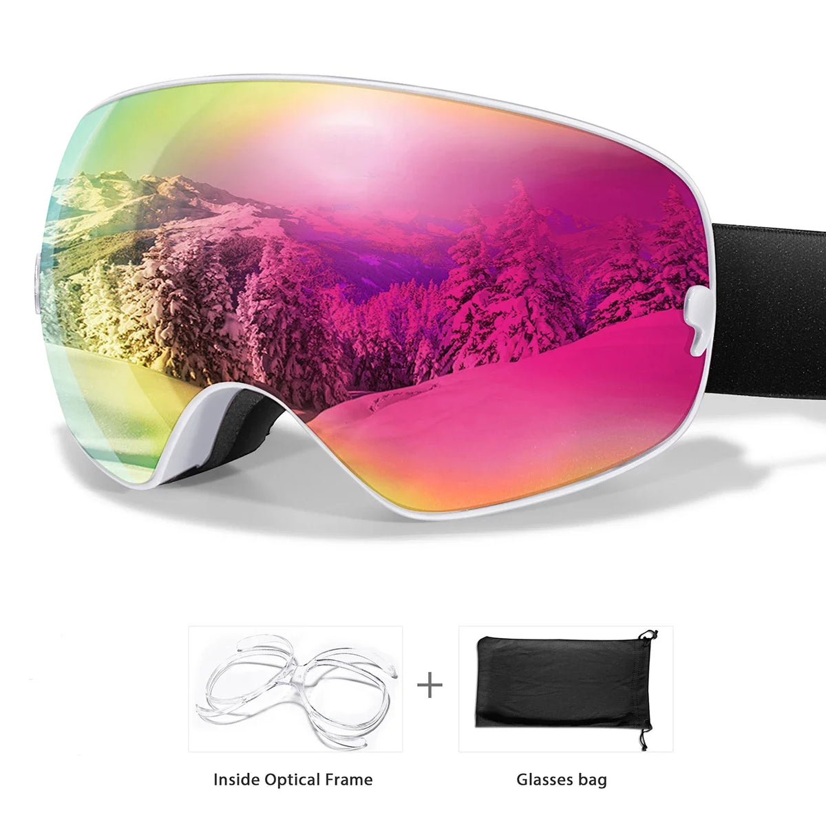 Winter UV400 Anti-Fog Ski Goggles Featuring Durable Polycarbonate Lenses