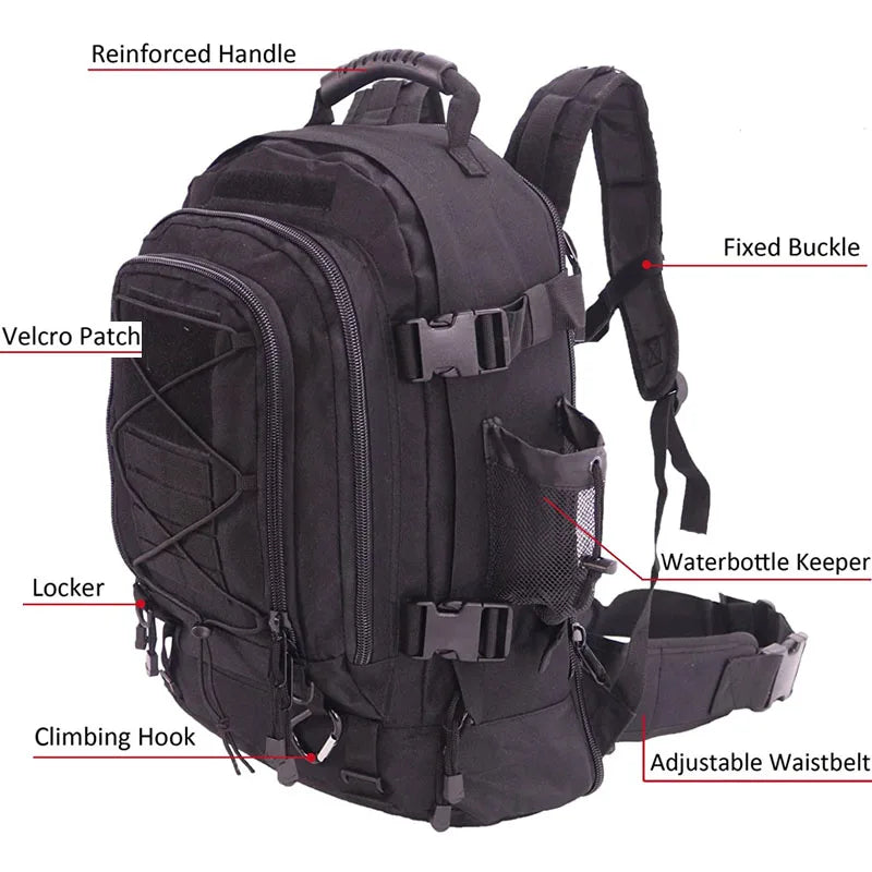 LQARMY Military Tactical Backpack For Hiking And Outdoor Camping Travel