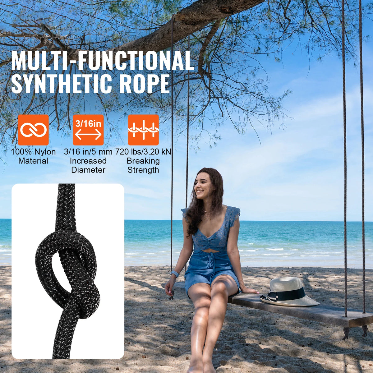 SucceBuy Durable Nylon Cord For Outdoor And Emergency Tasks