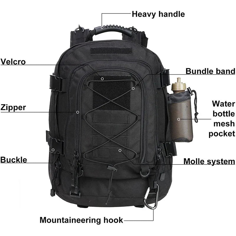 LQARMY Military Tactical Backpack For Hiking And Outdoor Camping Travel