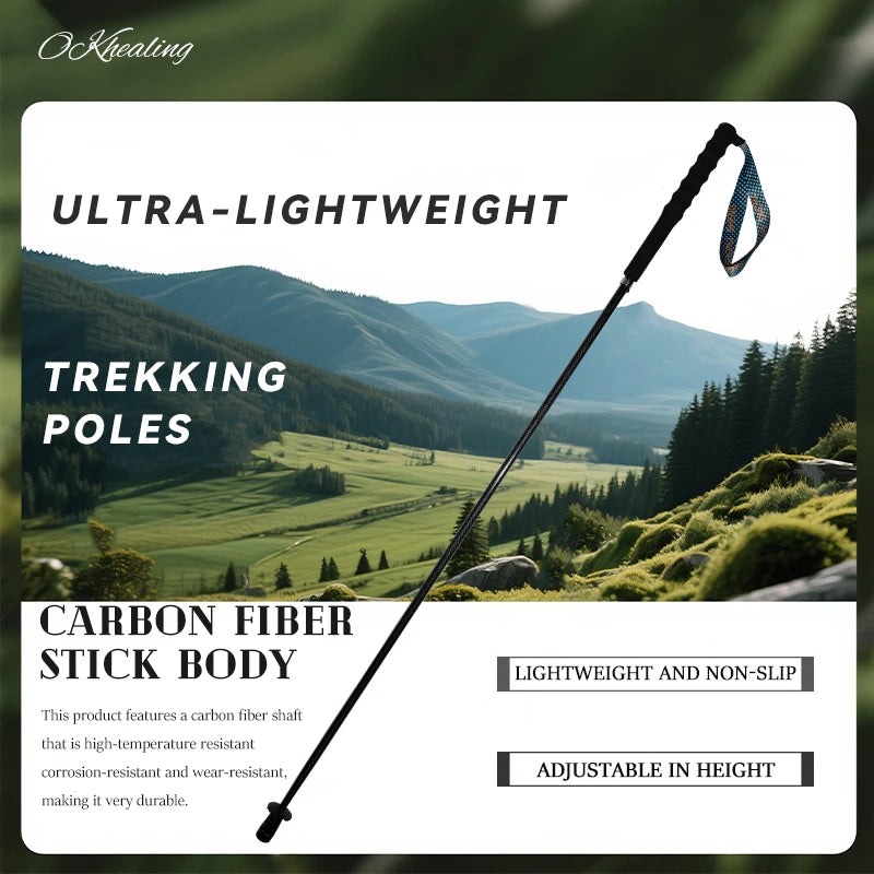 Ol healing Carbon Fiber Collapsible Lightweight Trekking Poles