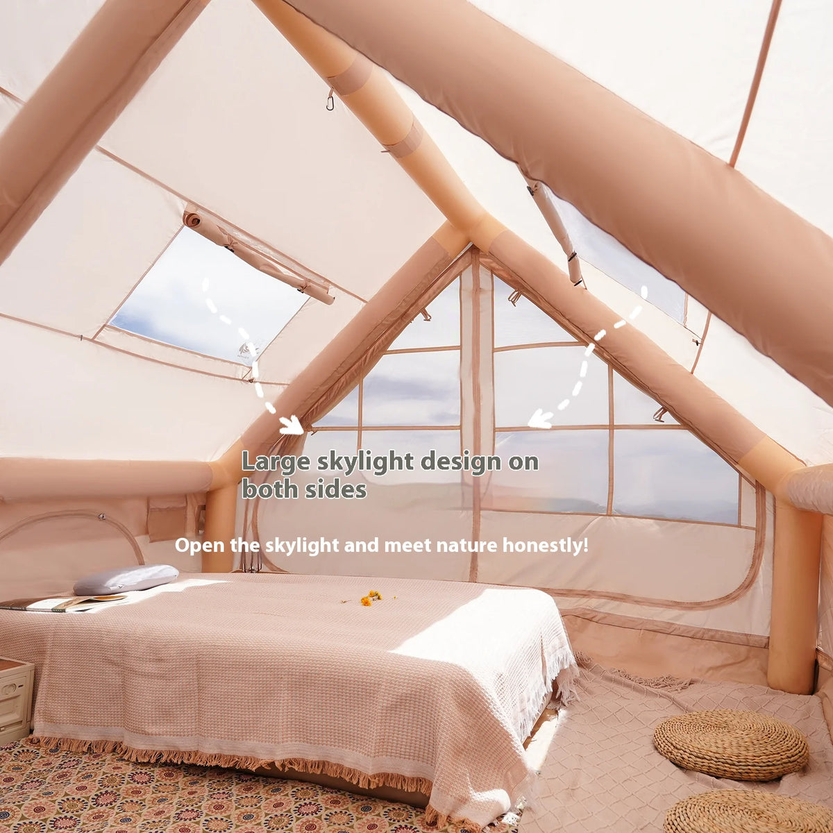 Pakicetus Automatic Inflatable Camping Tent With Integrated Stove Plug