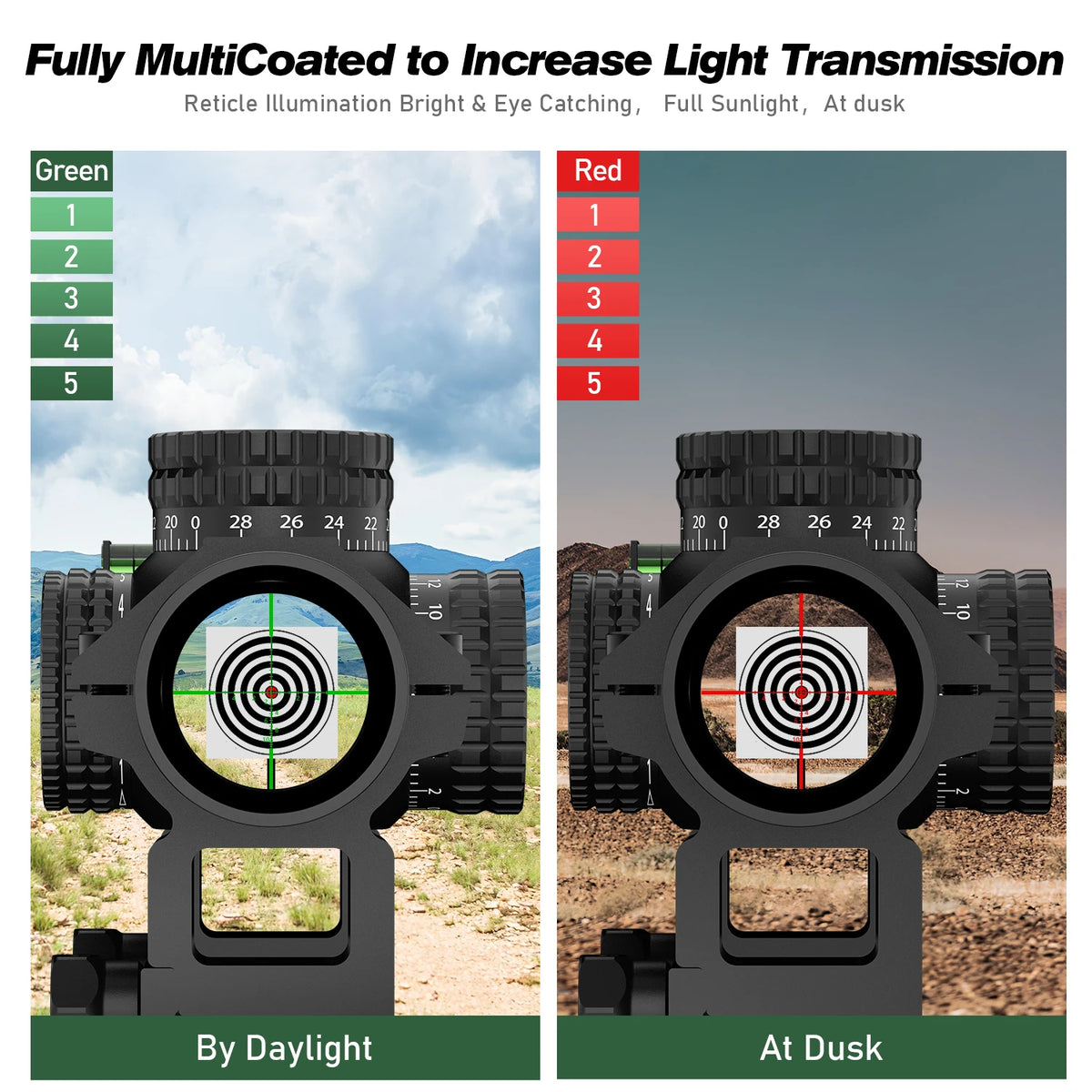 Bestsight Tactical Riflescope With Waterproof Illuminated Reticle