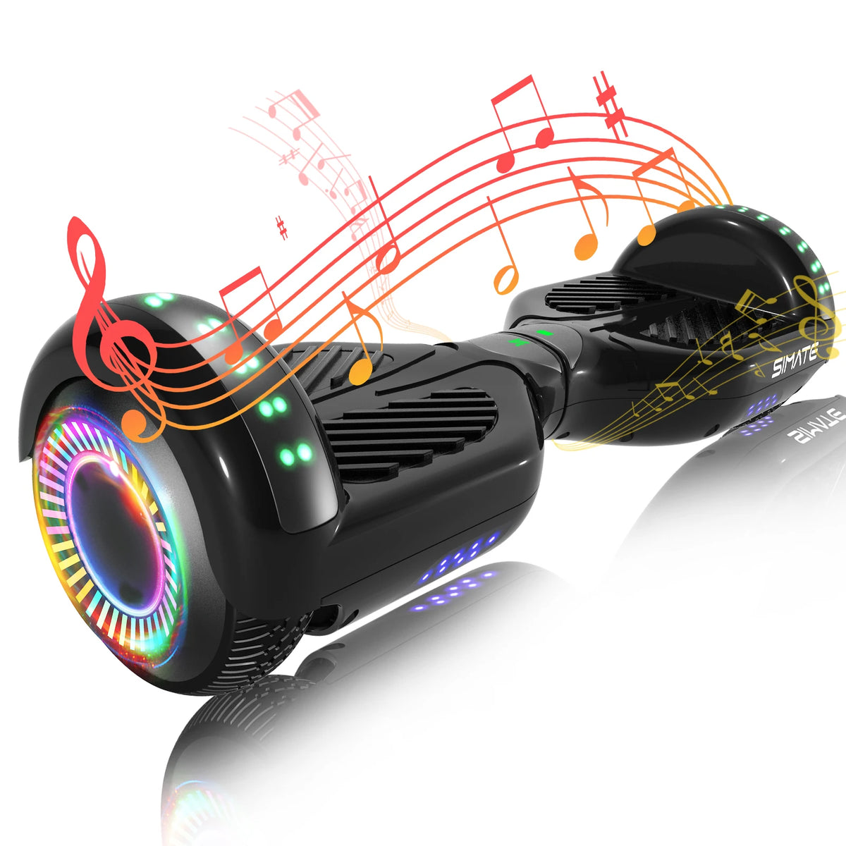 Simate All Terrain Self Balancing Scooter With Bluetooth LED Lights