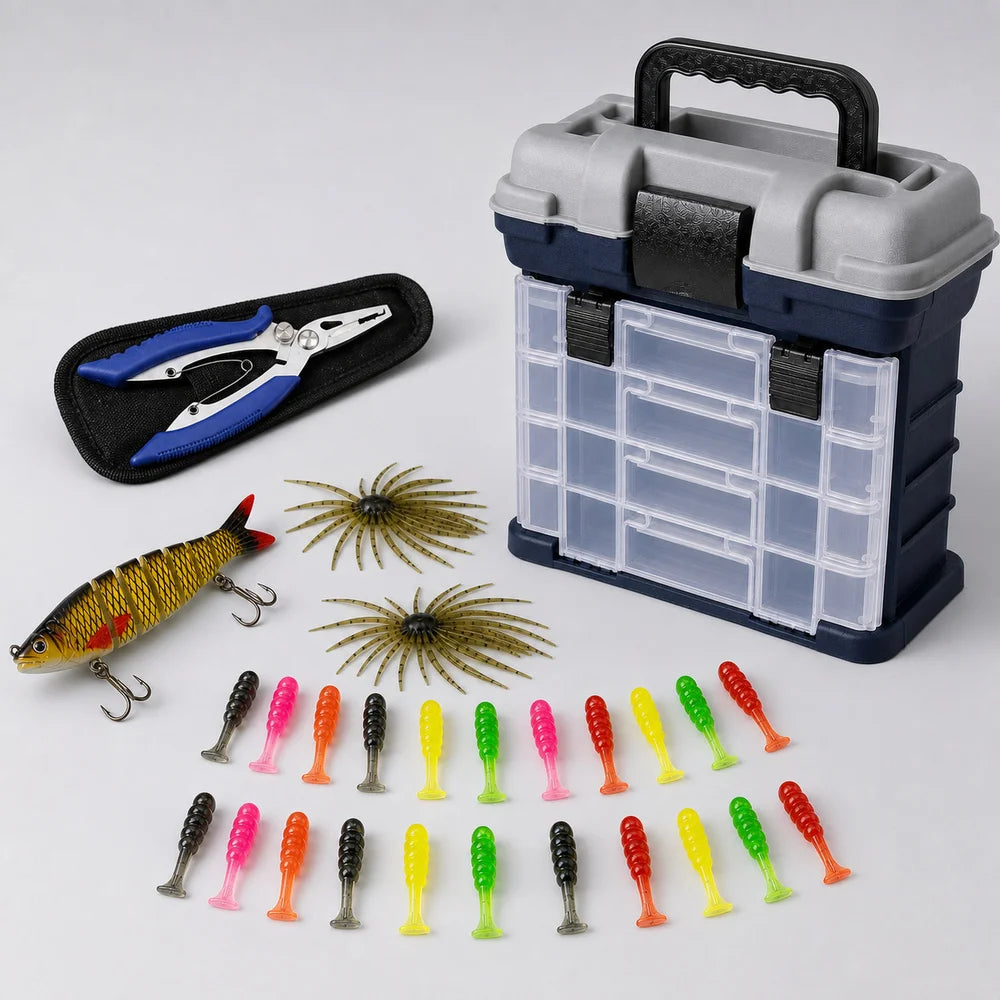 Zoe Multi Functional Fishing Tackle Box Kit With Pliers