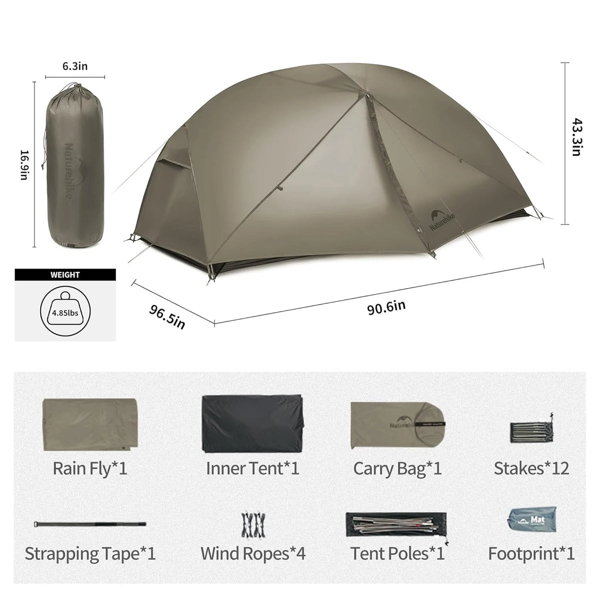 Naturehike Mongar PRO Waterproof Backpacking Camping Tent