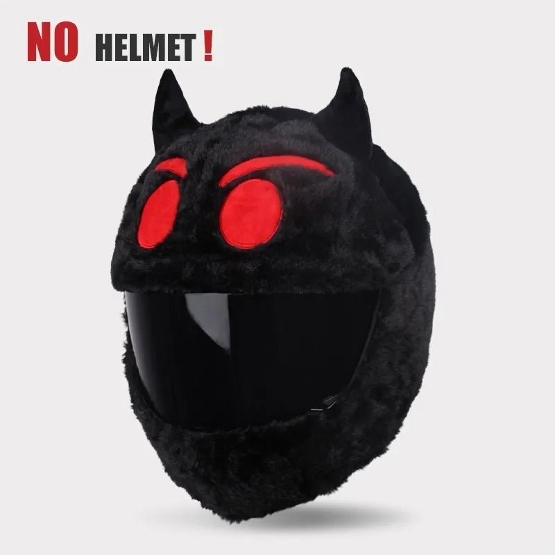 UCHOOSE Cartoon Plush Motorcycle Helmet Cover With Large Flexible Ears
