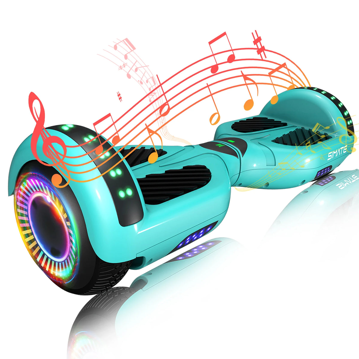 Simate All Terrain Self Balancing Scooter With Bluetooth LED Lights
