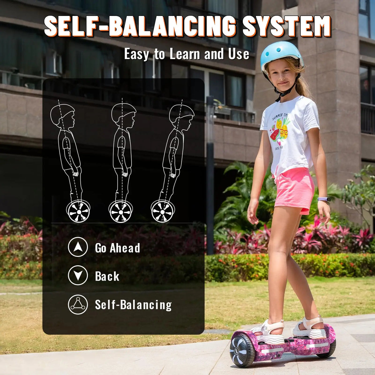 Electric Self Balancing Scooter With Bluetooth Speaker UL2272 Certified