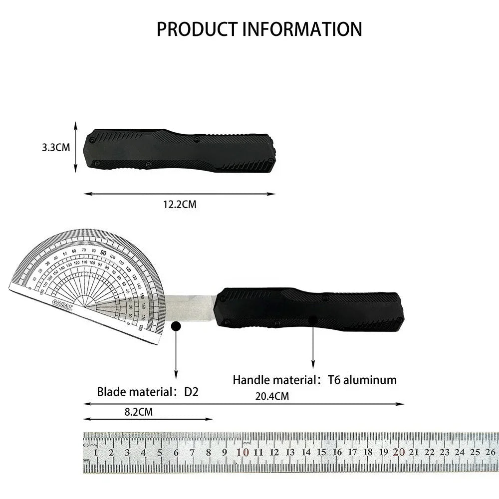 T6 Aluminum D2 Blade Outdoor Utility Knife For Camping EDC