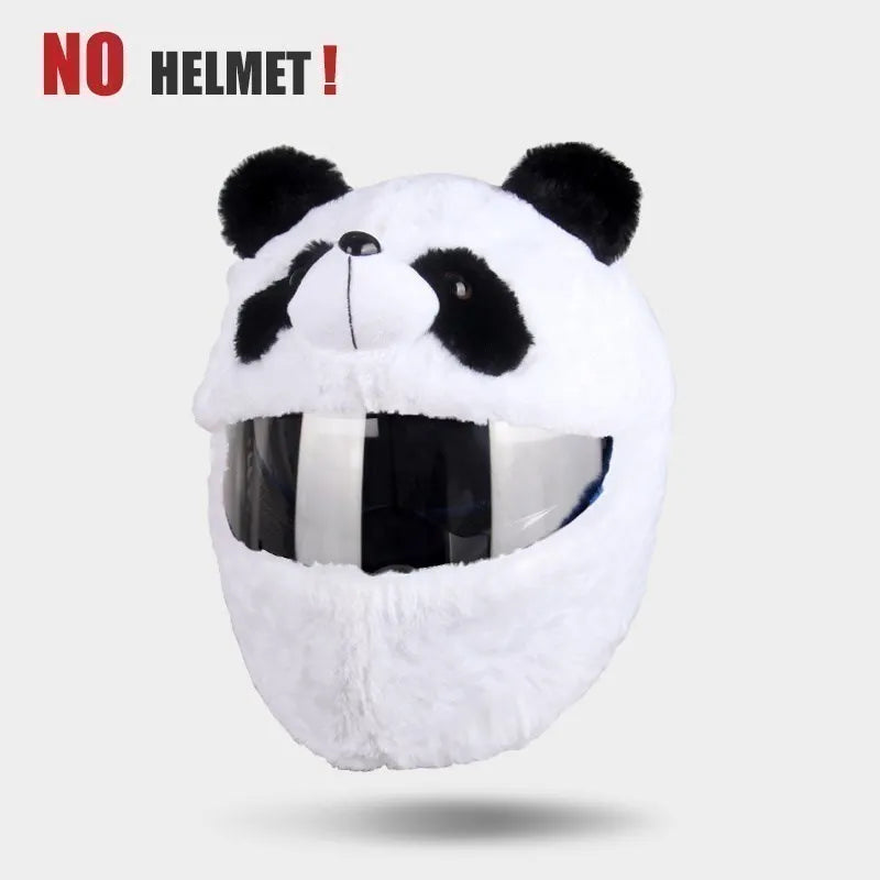 UCHOOSE Cartoon Plush Motorcycle Helmet Cover With Large Flexible Ears