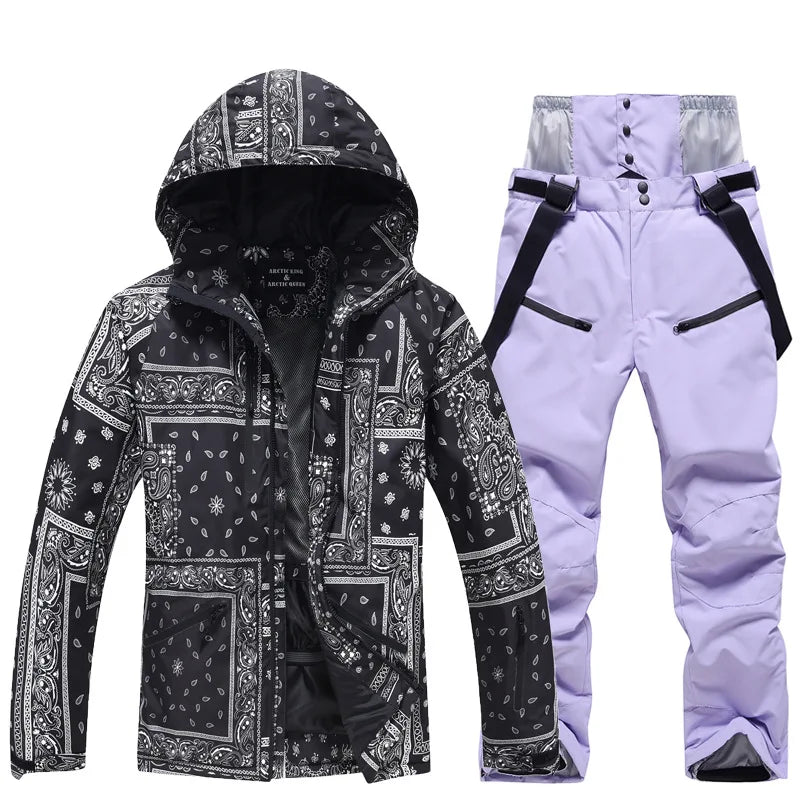 Arctic Queen Waterproof Ski Suit Jacket Pants Snowboard Outdoor Set