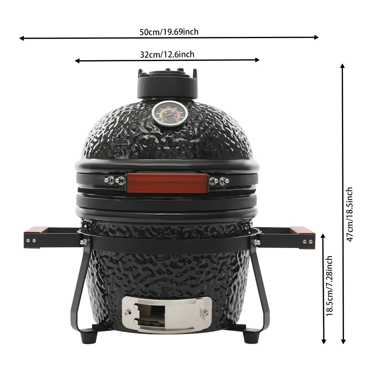 Bymaocar Freestanding Ceramic Charcoal Grill For Backyard Patio Cooking