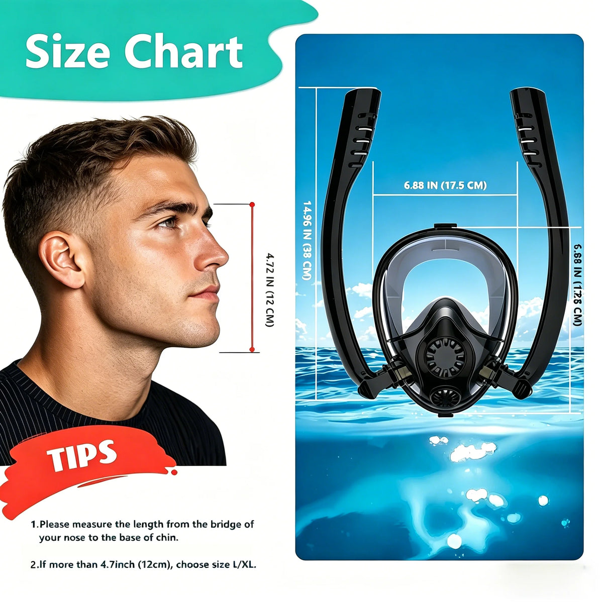 Houvan Portable Scuba Tank With Full Face Snorkel Mask