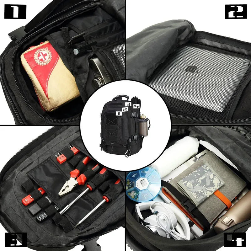 LQARMY Military Tactical Backpack For Hiking And Outdoor Camping Travel