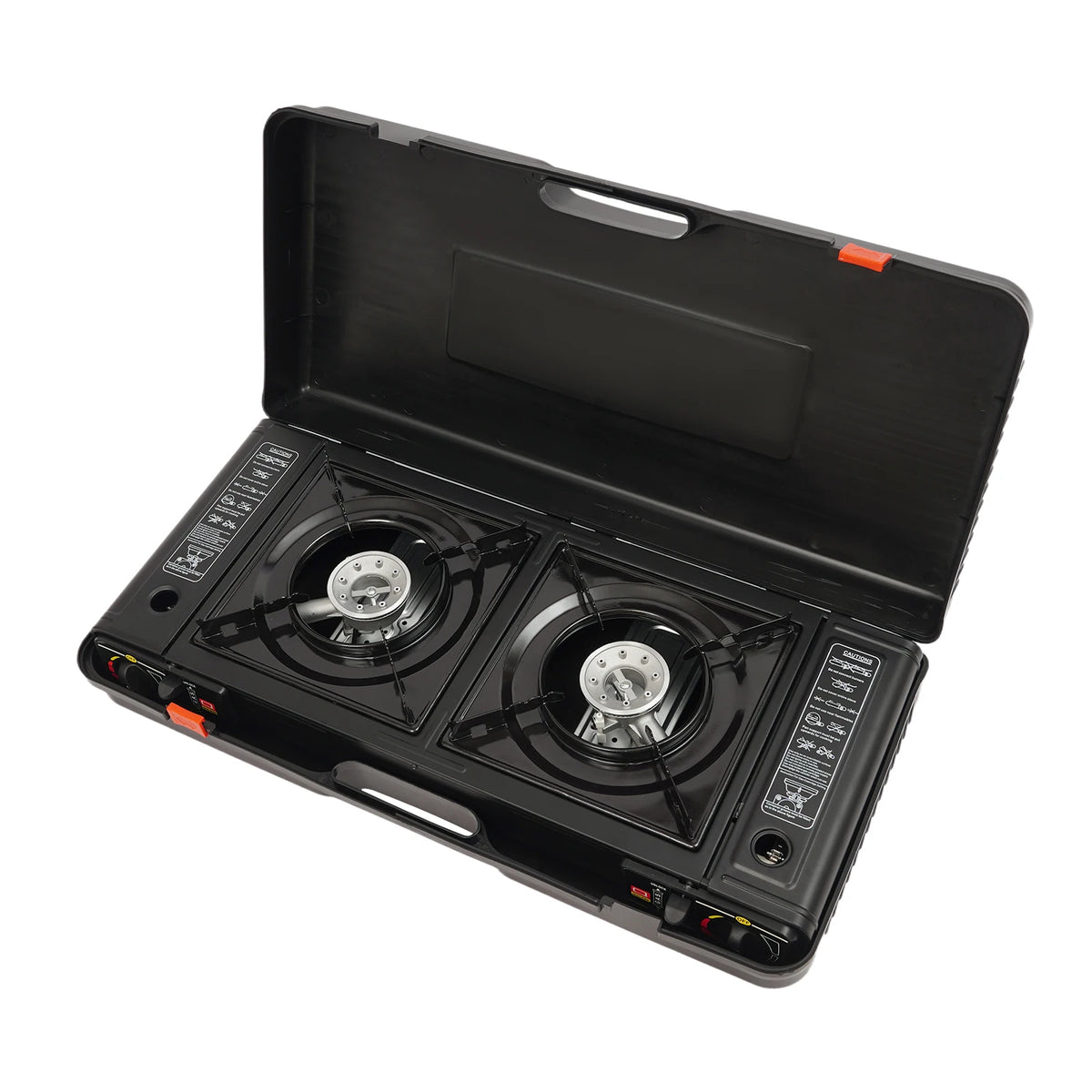 Bymaocar Portable Two Burner Camping Stove With Baking Tray