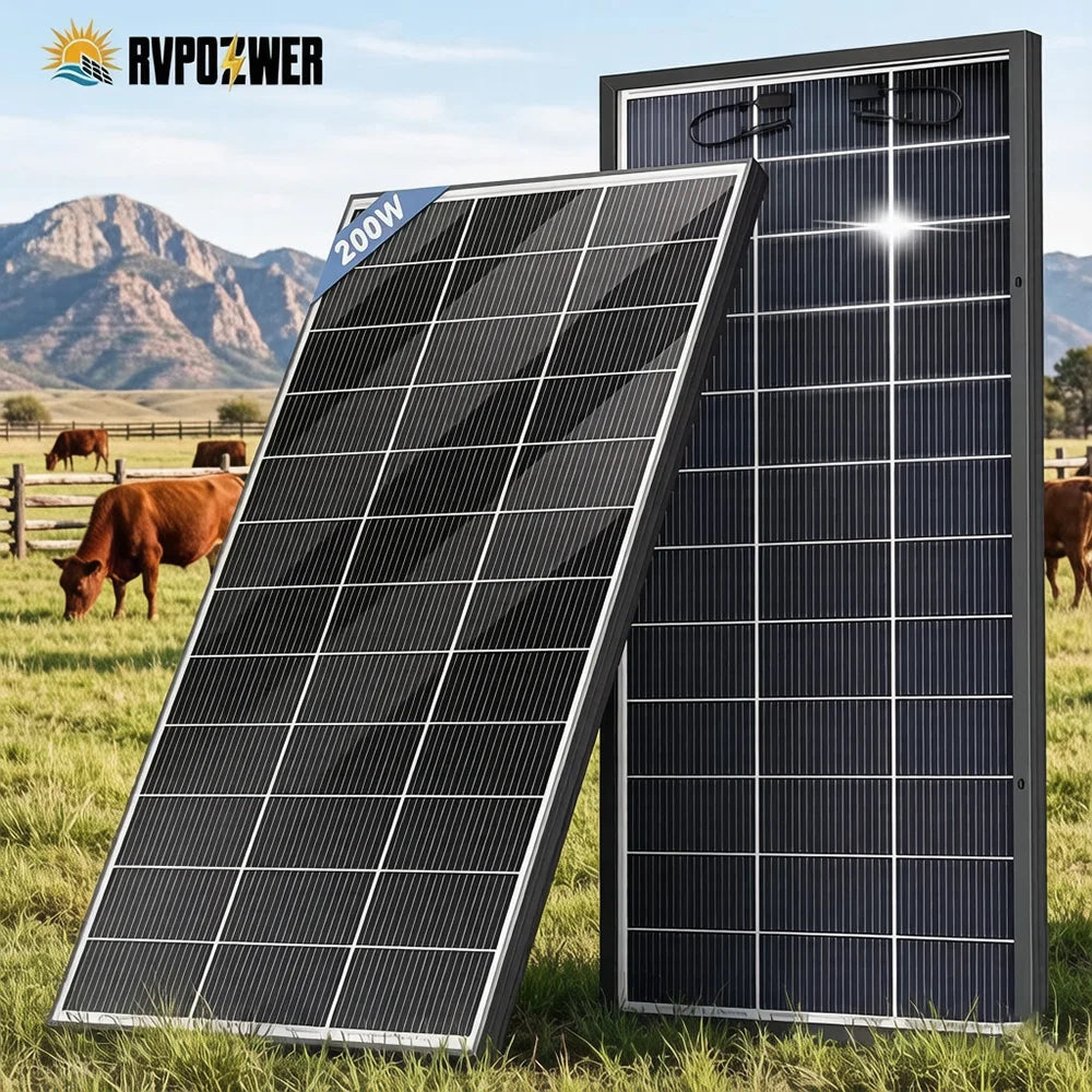 RVPOZWER Bifacial N-Type Monocrystalline Solar Panel for Off-Grid Power