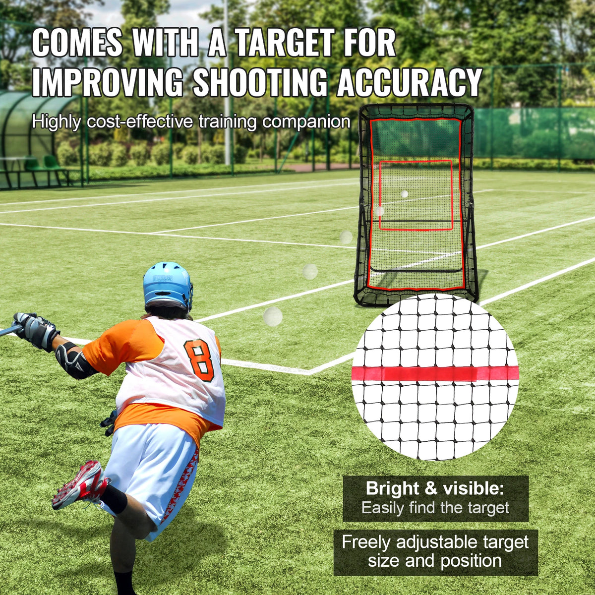 SucceBuy Adjustable Lacrosse Rebounder Net For Baseball Softball Sports Practice