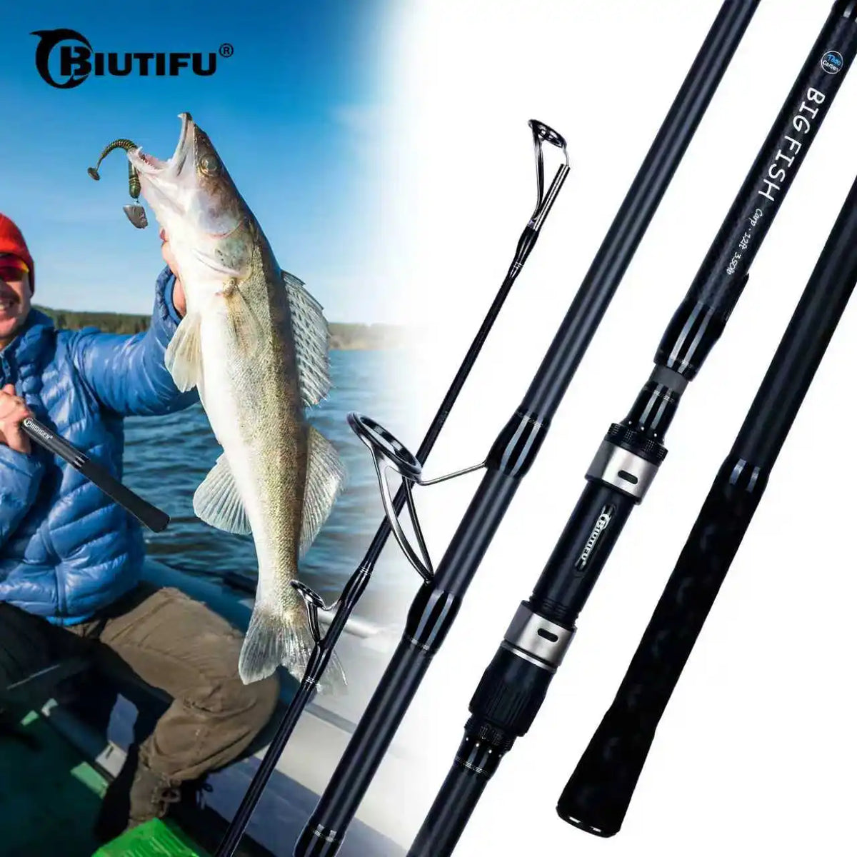 Biutifu Bigfish Carp Surfcasting Fishing Rod T800 Carbon Fast Action