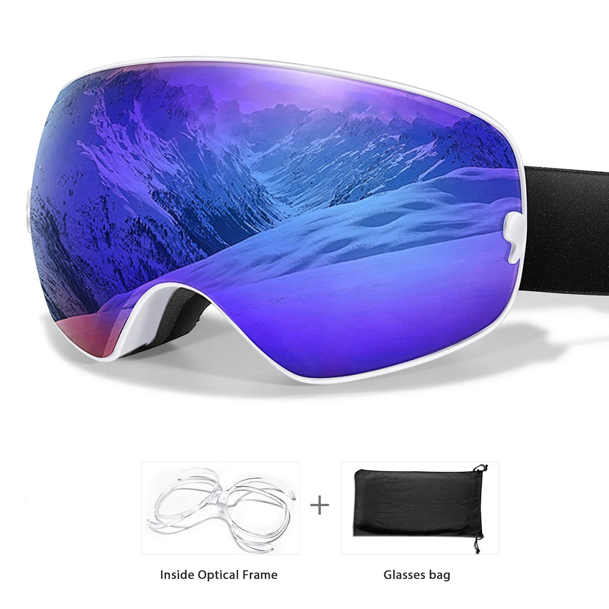 Winter UV400 Anti-Fog Ski Goggles Featuring Durable Polycarbonate Lenses