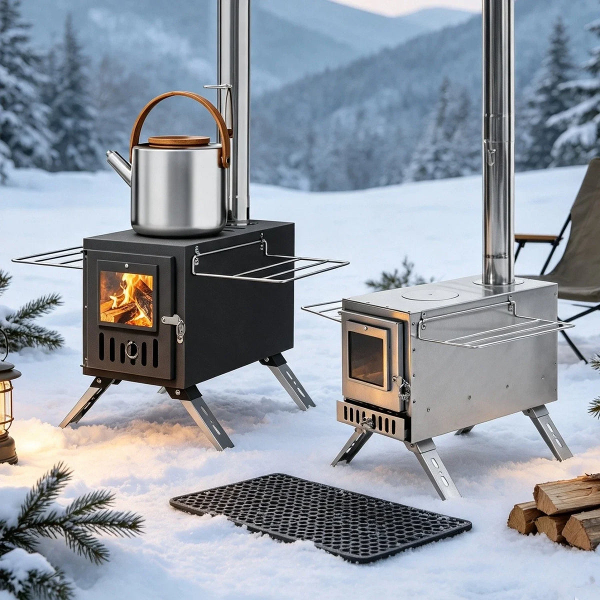 Portable Wood Burning Tent Stove for Camping Heating and Cooking