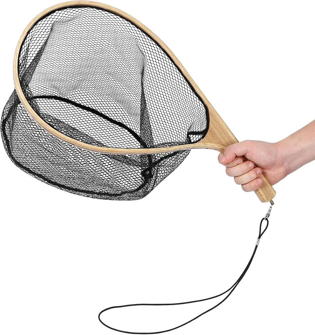 Light Wooden Cast Net With Sturdy Handles For Recreational Angling