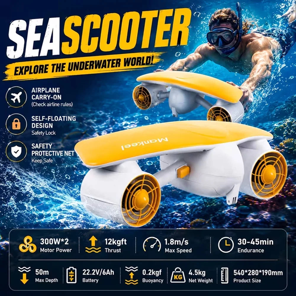 Mankeel Electric Underwater Sea Scooter For Diving And Snorkeling