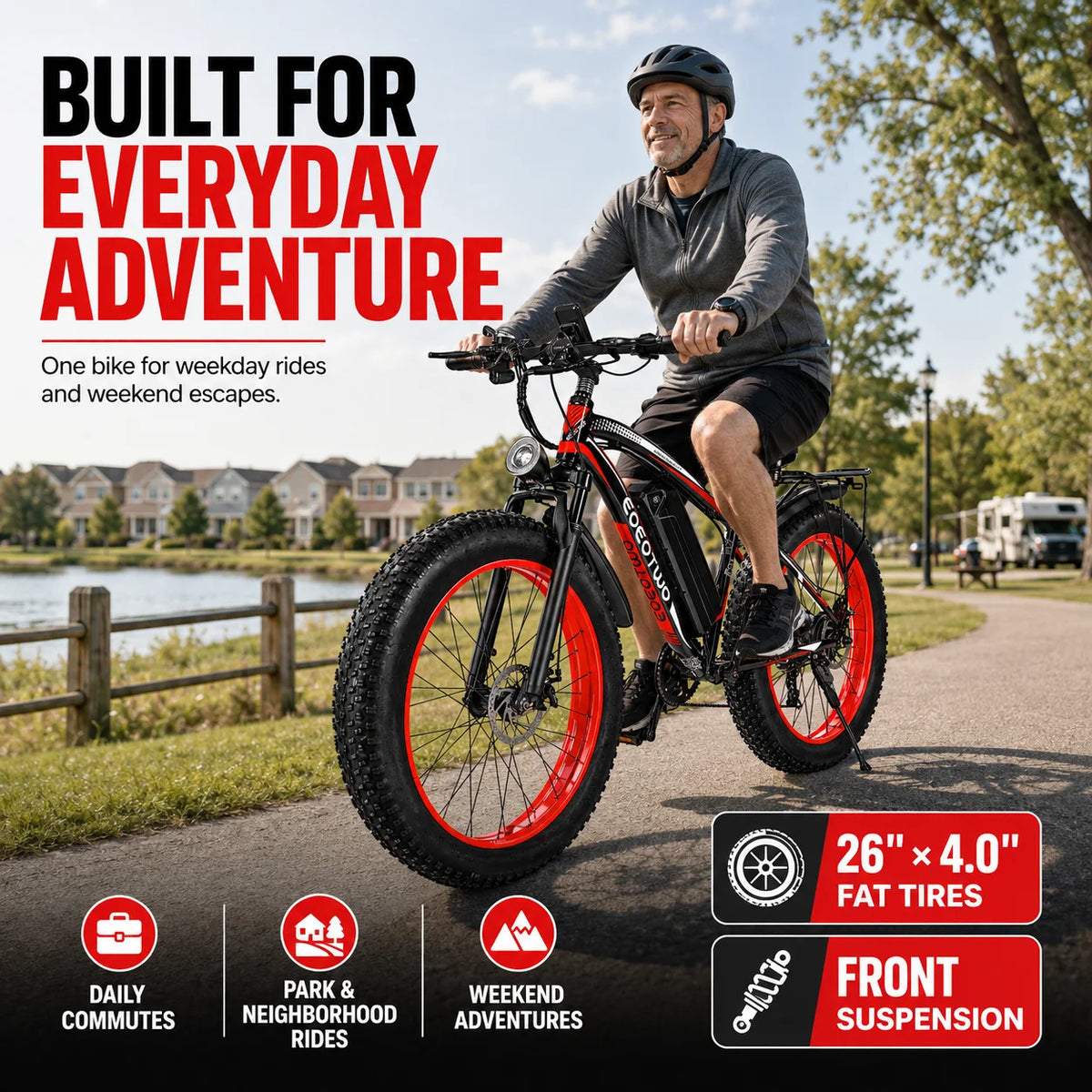 EOEOTWO Fat Tire Electric Bike For Commuting And Travel