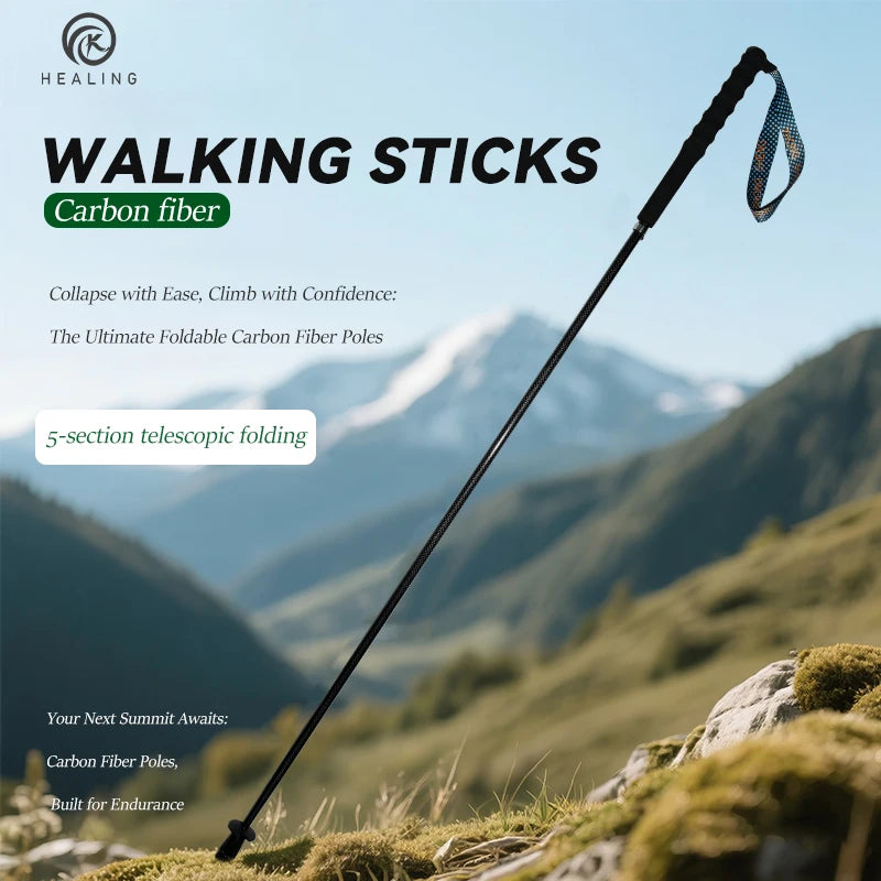 Ol healing Carbon Fiber Collapsible Lightweight Trekking Poles