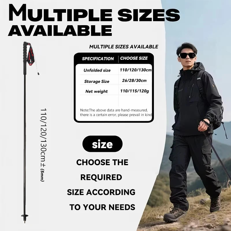 Okhealing Carbon Fiber Foldable Trekking Poles Ultralight Hiking Sticks