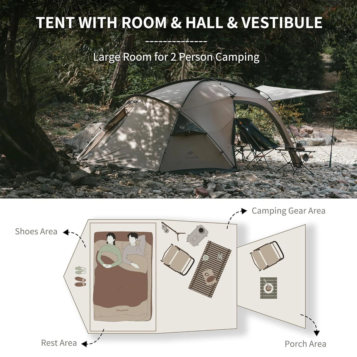 Naturehike Massif Hot Tent With Stove Jack Waterproof Windproof
