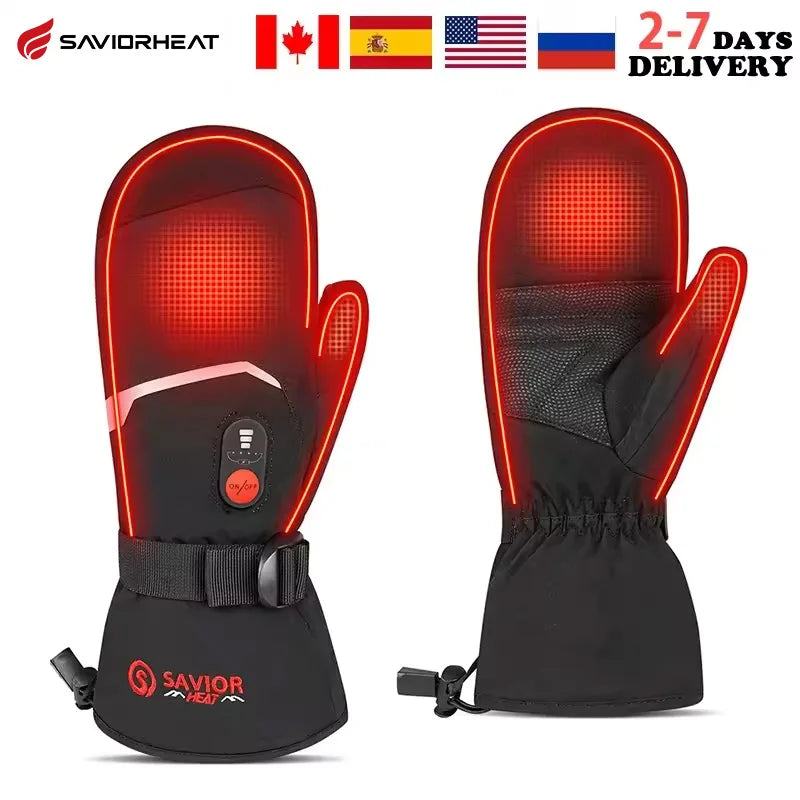 Savior Heat Rechargeable Heated Winter Gloves With Windproof Feature
