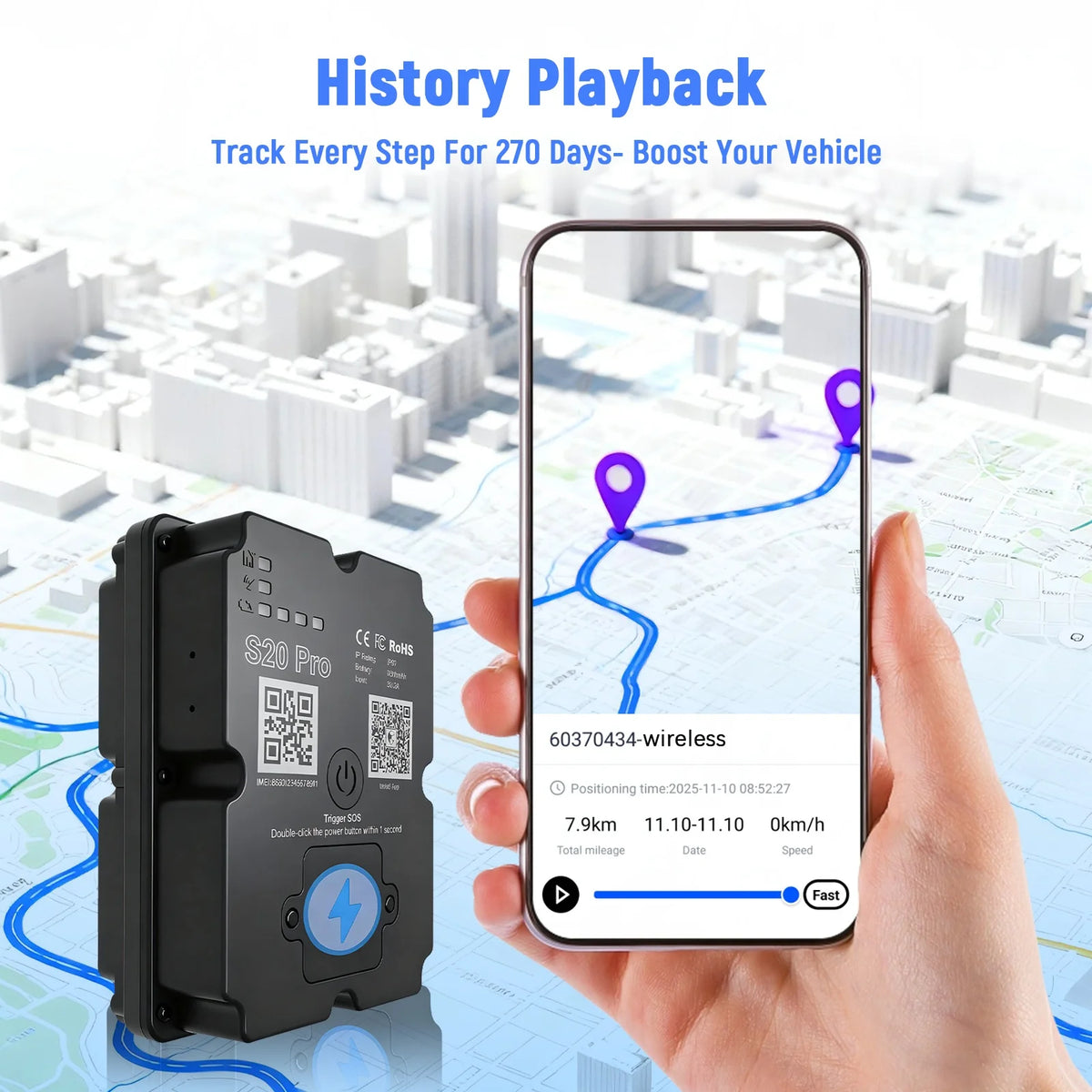 Wireless 4G Magnetic GPS Tracker for Real Time Vehicle Tracking