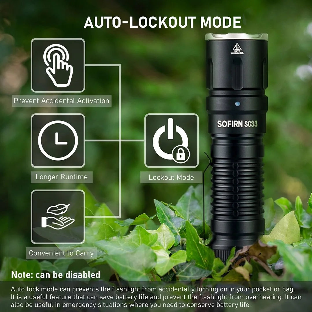 Sofirn SC33 XHP70.3 HI LED Tactical Rechargeable Flashlight